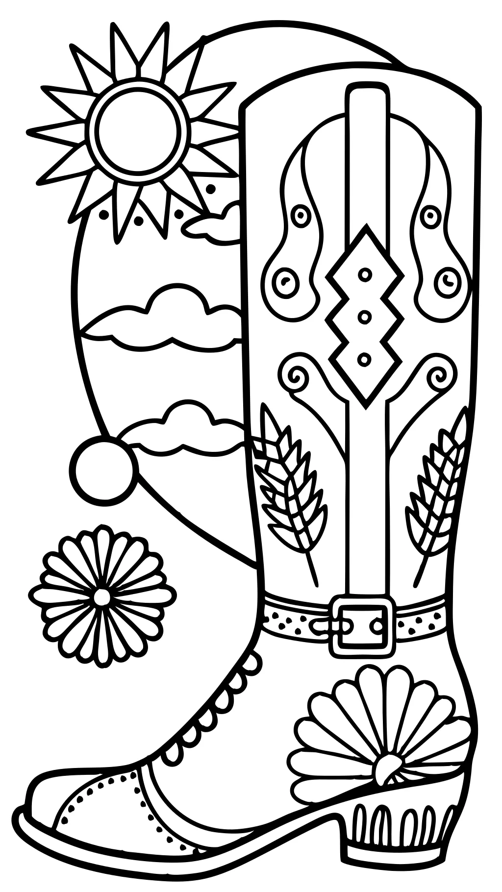 cowboy boot coloring page